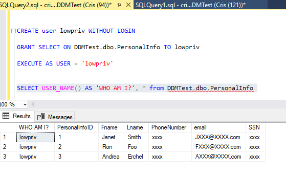 2018-01-30 21_44_41-SQLQuery2.sql - cristestserver.database.windows.net.DDMTest (Cris (94))_ - Micro